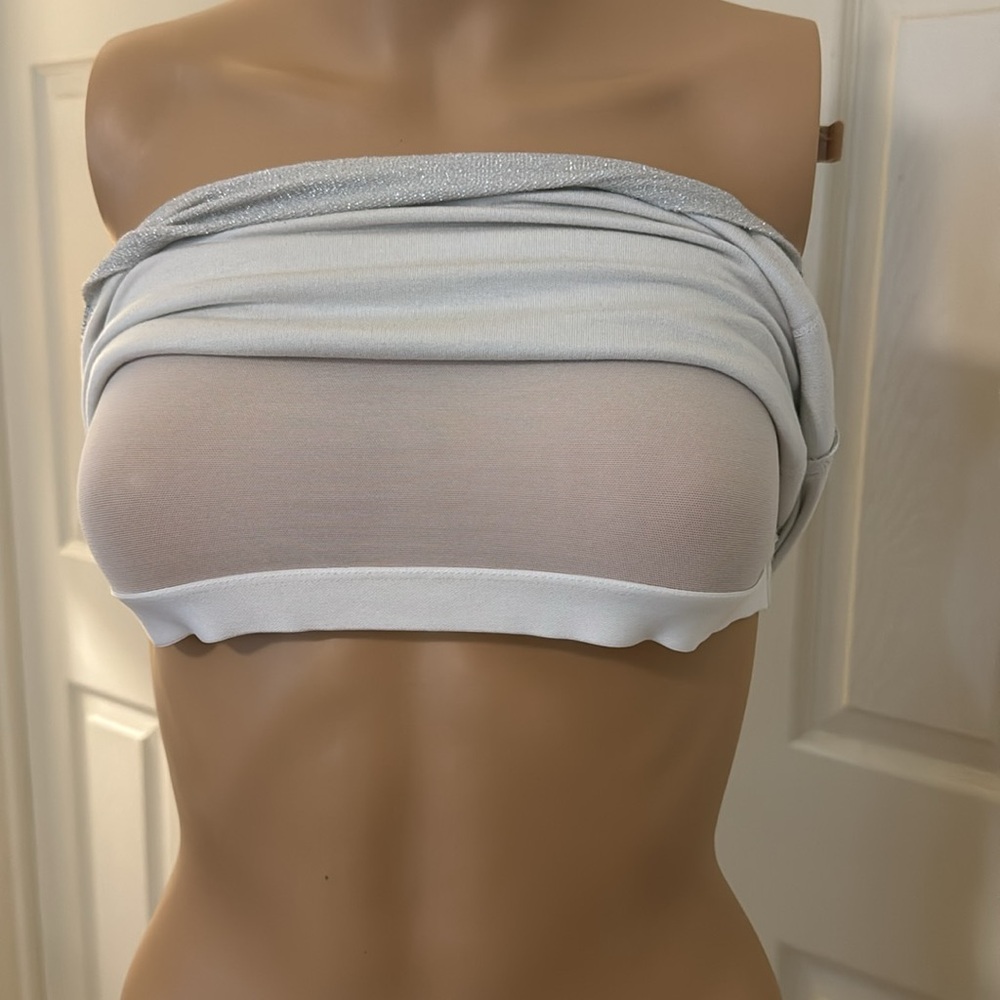 Victoria Secret PINK Silver Tube Top Size Large - Picture 4 of 10